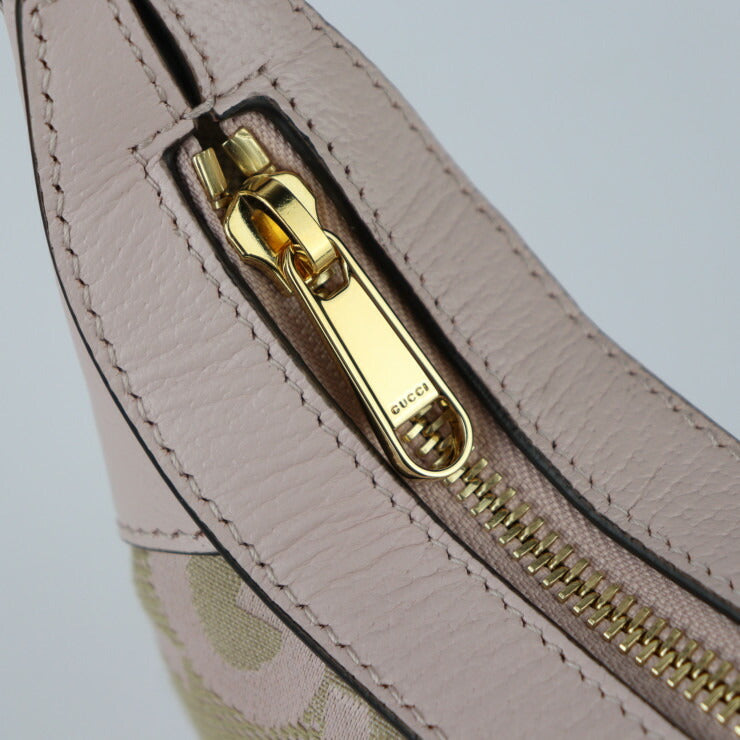 新品未使用展示品 GUCCI グッチ GG ミニバッグ ジャンボGG ハンドバッグ 658551 キャンバス レザー ベージュ系 ピンク系 ゴールド金具 ショルダーバッグ