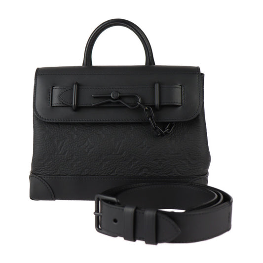 美品 LOUIS VUITTON ルイ ヴィトン スティーマー PM モノグラム ハンドバッグ M24436 トリヨンレザー ブラック 2WAY ショルダーバッグ