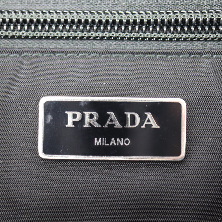 美品 PRADA プラダ ボディバッグ ウエストバッグ 2VL005 ナイロン ネイビー系 シルバー金具 ショルダーバッグ 三角ロゴプレート