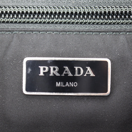 美品 PRADA プラダ ボディバッグ ウエストバッグ 2VL005 ナイロン ネイビー系 シルバー金具 ショルダーバッグ 三角ロゴプレート
