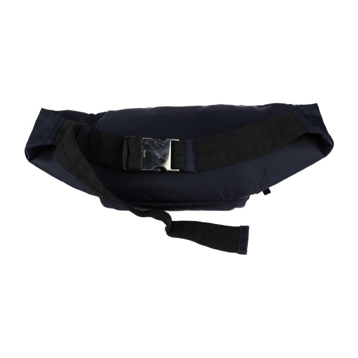 美品 PRADA プラダ ボディバッグ ウエストバッグ 2VL005 ナイロン ネイビー系 シルバー金具 ショルダーバッグ 三角ロゴプレート