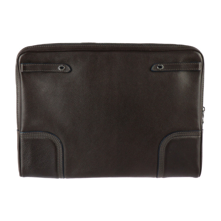 美品 LOUIS VUITTON ルイ ヴィトン ポルト オーディナチュール セカンドバッグ M95777 レザー ブラウン シルバー金具 クラッチバッグ パソコンケース タブレットケース ビトン