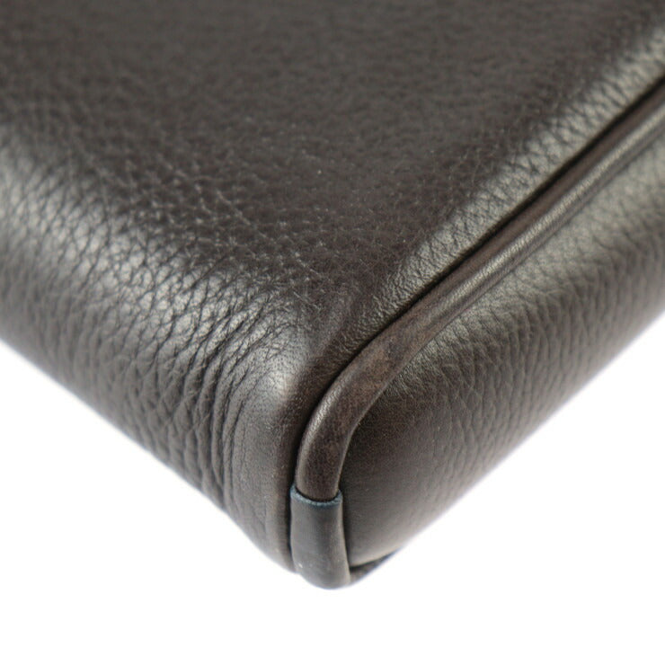 美品 LOUIS VUITTON ルイ ヴィトン ポルト オーディナチュール セカンドバッグ M95777 レザー ブラウン シルバー金具 クラッチバッグ パソコンケース タブレットケース ビトン