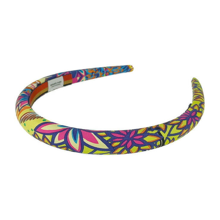 New, unused, display item, HERMES Elsa headband - yellow, multi-color, silk, women's hair accessory, hair ornament