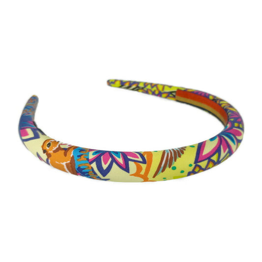 New, unused, display item, HERMES Elsa headband - yellow, multi-color, silk, women's hair accessory, hair ornament