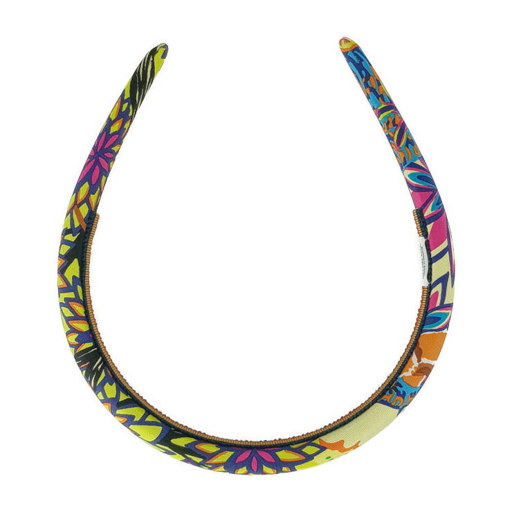 New, unused, display item, HERMES Elsa headband - yellow, multi-color, silk, women's hair accessory, hair ornament