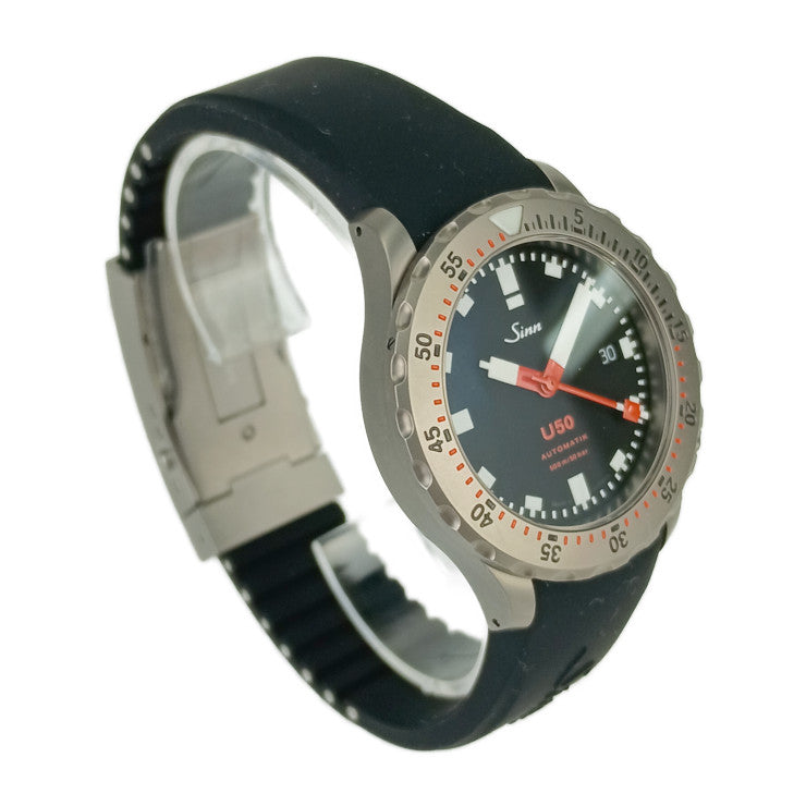 超美品 Sinn ジン 腕時計 ダイバーズウォッチ U50 ブラック U・ボート スチール / シリコン メンズ デイト 自動巻き 50気圧防水