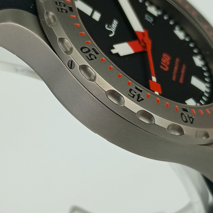 超美品 Sinn ジン 腕時計 ダイバーズウォッチ U50 ブラック U・ボート スチール / シリコン メンズ デイト 自動巻き 50気圧防水