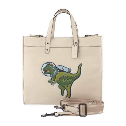 超美品 COACH コーチ フィールド トート 40 レキシー スペース トートバッグ CG592 レザー ベージュ 2WAY ショルダーバッグ