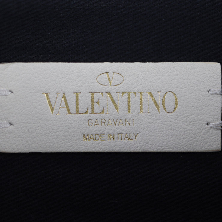 超美品 Valentino Garavani ヴァレンティノ ガラヴァーニ ホノルル ポーチ セカンドバッグ UW2P0U84 キャンバス ライトブルー アイボリー オレンジ クラッチバッグ