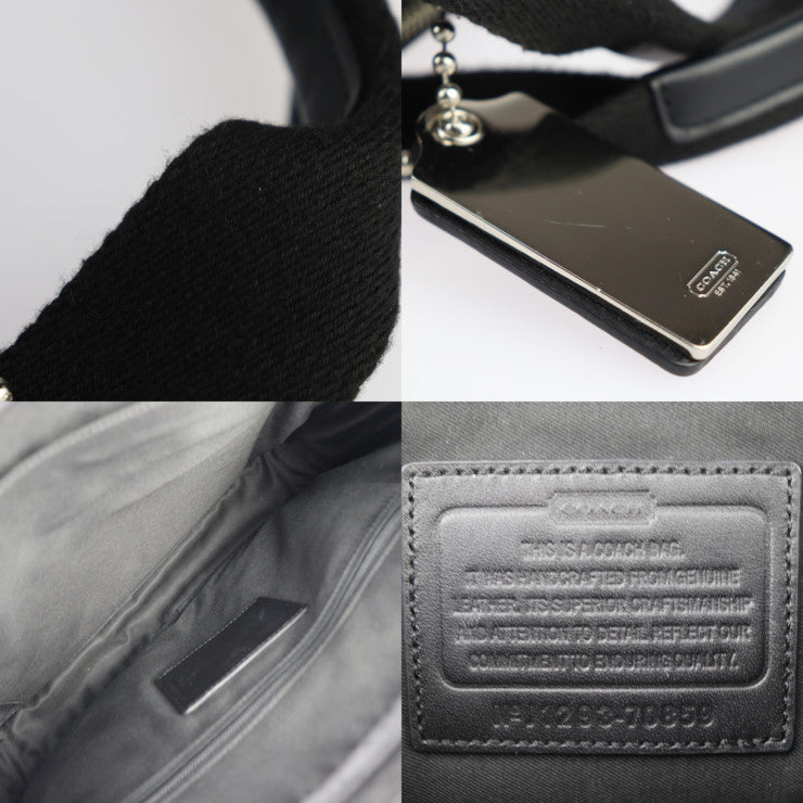 美品 COACH コーチ トンプソン スリム コミューター X ビジネスバッグ 70859 レザー ブラック シルバー金具 2WAY ショルダーバッグ ブリーフケース