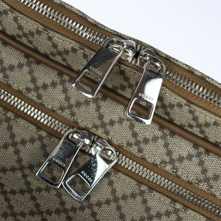 美品 GUCCI グッチ ディアマンテ ボストンバッグ 267905 PVC レザー ブラウン シルバー金具 2WAY ショルダーバッグ 旅行鞄 スーツケース ラウンドファスナー