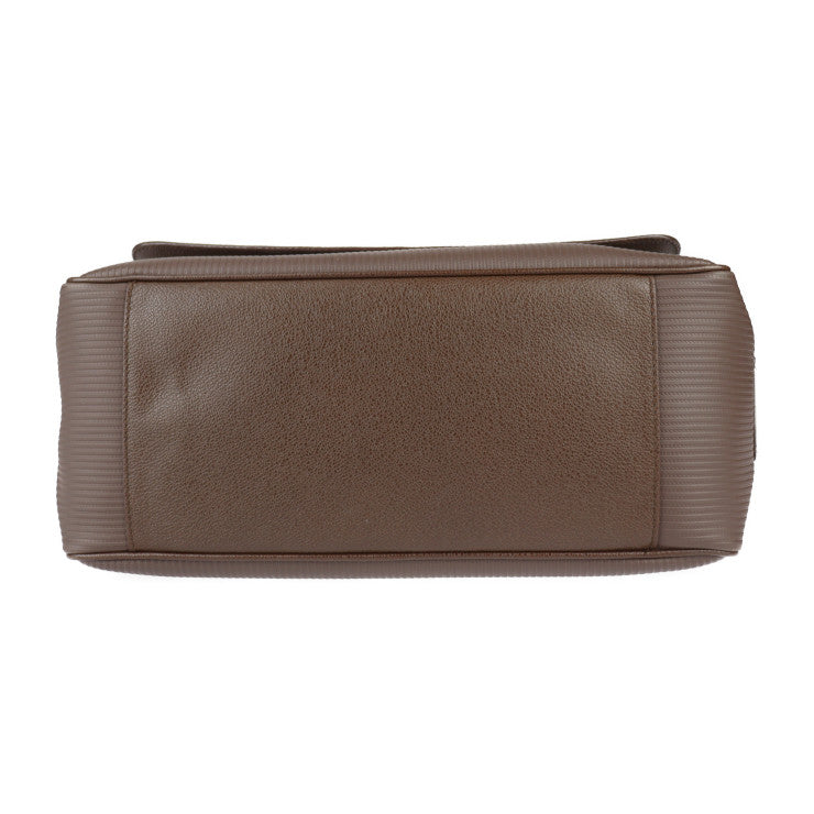 美品 BVLGARI ブルガリ メッセンジャーバッグ ミレリゲ ショルダーバッグ 29754 PVC レザー ブラウン マットシルバー金具 フラップ ロゴプレート