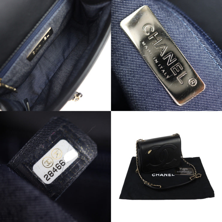 美品 CHANEL シャネル チェーン ショルダーバッグ ショルダーバッグ AS0321 カーフスキン ブラック ゴールド金具 ココマーク クロスボディ