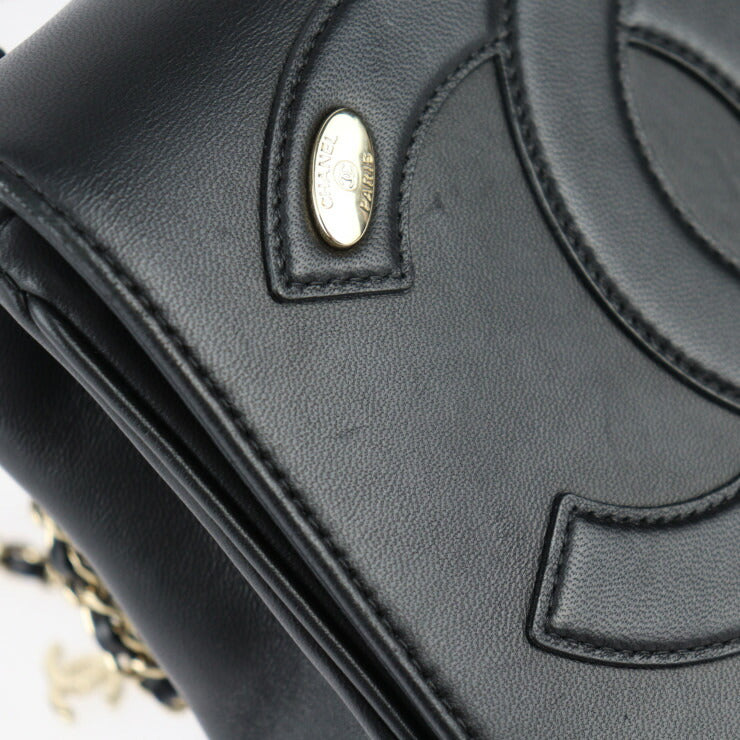 美品 CHANEL シャネル チェーン ショルダーバッグ ショルダーバッグ AS0321 カーフスキン ブラック ゴールド金具 ココマーク クロスボディ