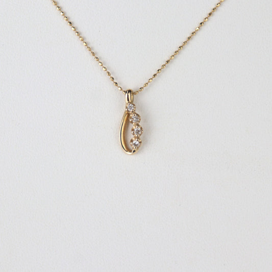 courreges クレージュ デザインネックレス ネックレス - K18ゴールド K18 × ダイヤモンド 0.07ct イエローゴールド ペンダント