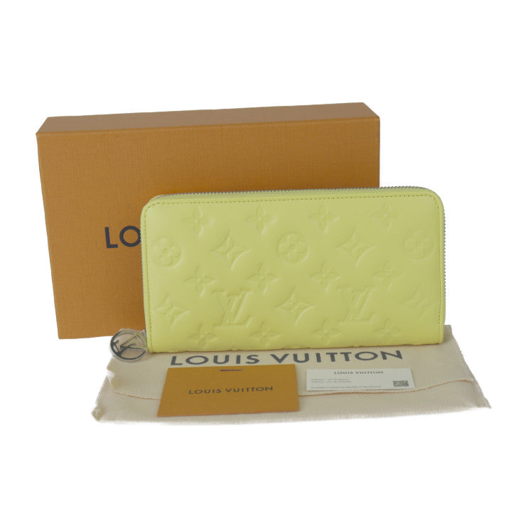 新古未使用展示品 LOUIS VUITTON ルイ ヴィトン ジッピー・ウォレット モノグラム 長財布 M83104 ラムレザー イエロー シルバー金具 ラウンドファスナー ビトン