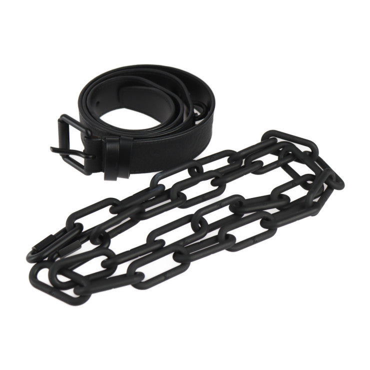 超美品 LOUIS VUITTON ルイ ヴィトン サンチュール シグネチャー モノグラム ベルト MP058U 表記サイズ 90/36 レザー ブラック チェーン ヴァージルアブロー ビトン