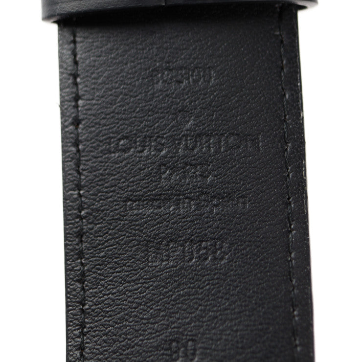 超美品 LOUIS VUITTON ルイ ヴィトン サンチュール シグネチャー モノグラム ベルト MP058U 表記サイズ 90/36 レザー ブラック チェーン ヴァージルアブロー ビトン