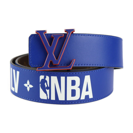超美品 LOUIS VUITTON ルイ ヴィトン NBA ベルト ヴァージルアブロー ベルト MP278 表記サイズ 90/36 モノグラムキャンバス レザー ブラウン ブルー レッド リバーシブル