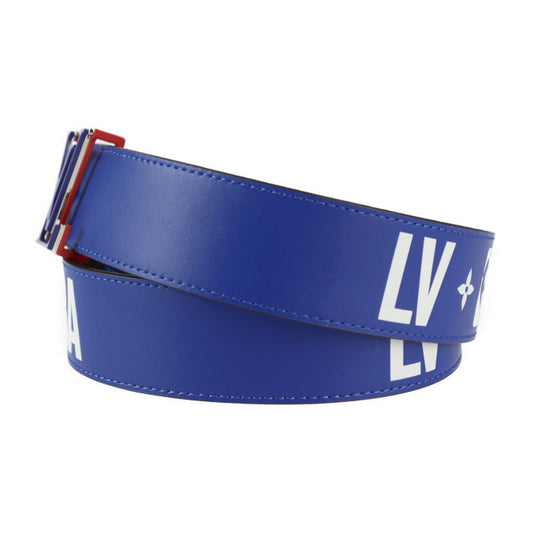超美品 LOUIS VUITTON ルイ ヴィトン NBA ベルト ヴァージルアブロー ベルト MP278 表記サイズ 90/36 モノグラムキャンバス レザー ブラウン ブルー レッド リバーシブル