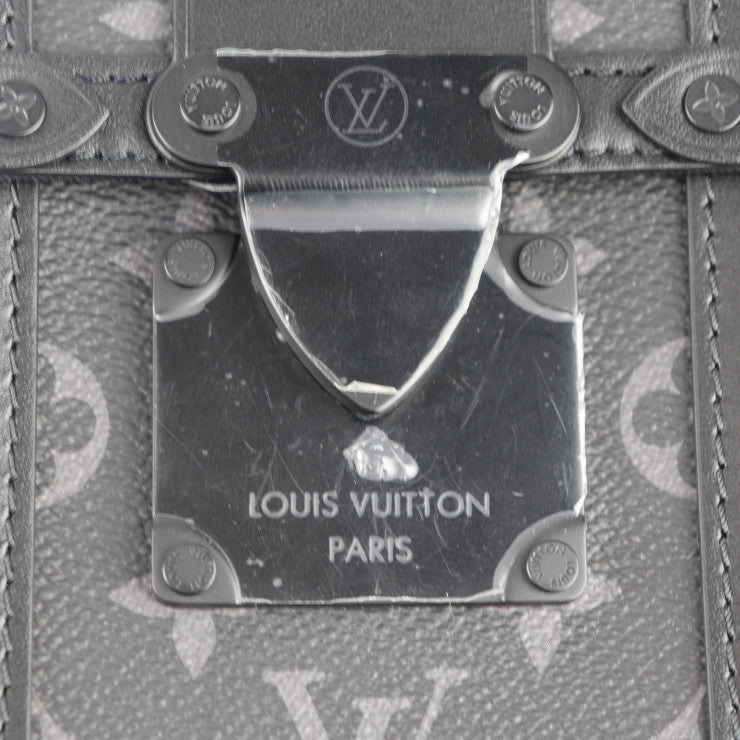 超美品 LOUIS VUITTON ルイ ヴィトン ヴェルティカル トランク ウェアラブル ウォレット モノグラム エクリプス ショルダーバッグ M82077 PVC レザー ブラック