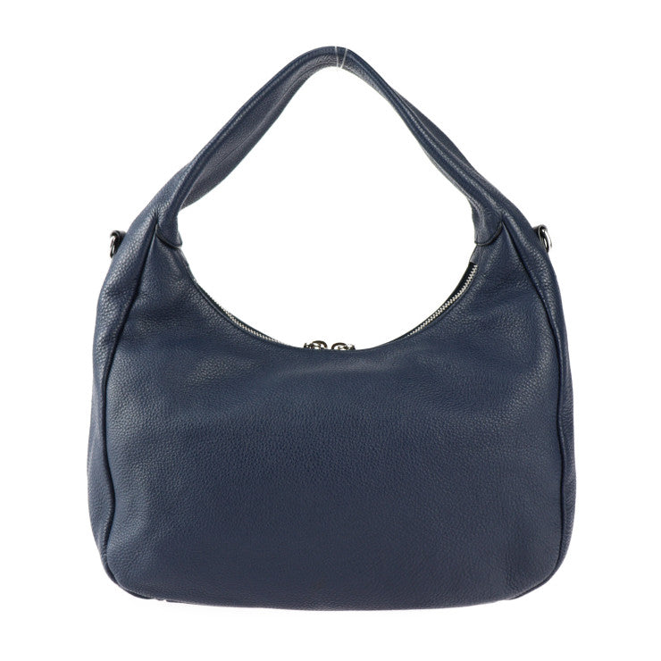 美品 PRADA プラダ VITELLO PHENIX ショルダーバッグ 1BC133 レザー BALTICO ネイビー シルバー金具 2WAY ワンショルダー