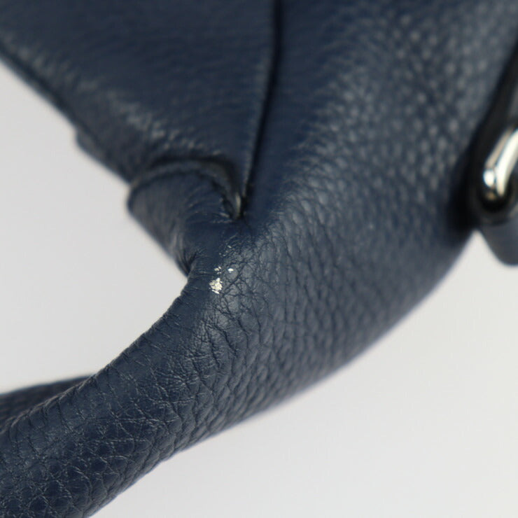 美品 PRADA プラダ VITELLO PHENIX ショルダーバッグ 1BC133 レザー BALTICO ネイビー シルバー金具 2WAY ワンショルダー