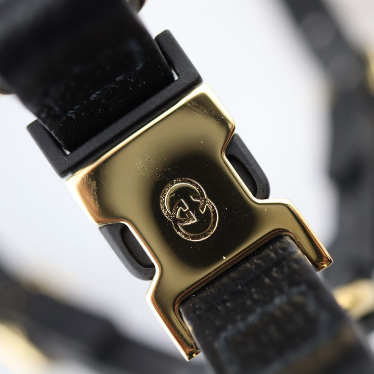 新古未使用展示品 GUCCI グッチ 犬用 ハーネス その他雑貨 692965 表記サイズ XS レザー ブラック ゴールド金具 ドッグ ペット