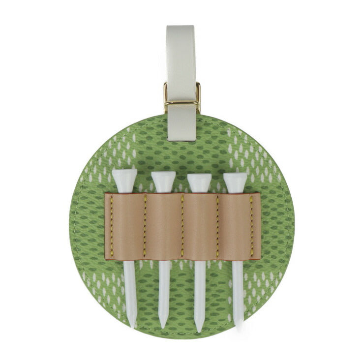 超美品 LOUIS VUITTON ルイ ヴィトン バッグ タグ・ゴルフティー その他小物 GI1063 レザー ダミエ ゴルフ キャンバス グリーン系 ホワイト ゴールド金具 バッグチャーム