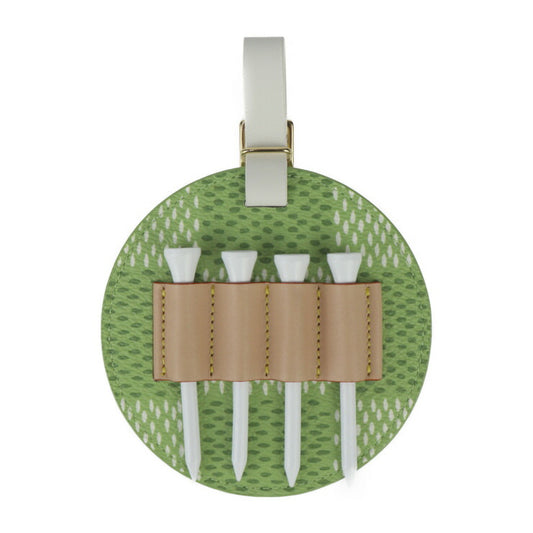 超美品 LOUIS VUITTON ルイ ヴィトン バッグ タグ・ゴルフティー その他小物 GI1063 レザー ダミエ ゴルフ キャンバス グリーン系 ホワイト ゴールド金具 バッグチャーム