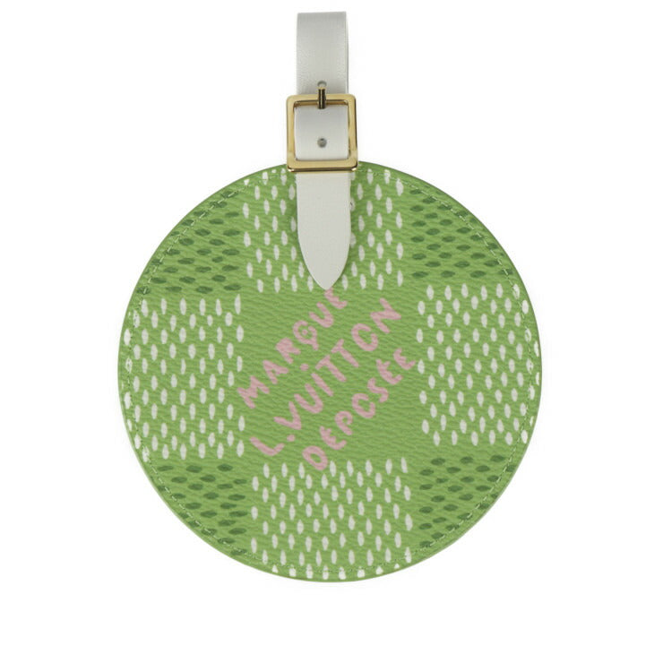 超美品 LOUIS VUITTON ルイ ヴィトン バッグ タグ・ゴルフティー その他小物 GI1063 レザー ダミエ ゴルフ キャンバス グリーン系 ホワイト ゴールド金具 バッグチャーム