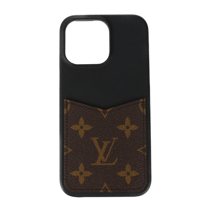 美品 LOUIS VUITTON ルイ ヴィトン IPHONE バンパー 15 PRO MAX モノグラム その他小物 M82888 PVC レザー ブラウン ブラック