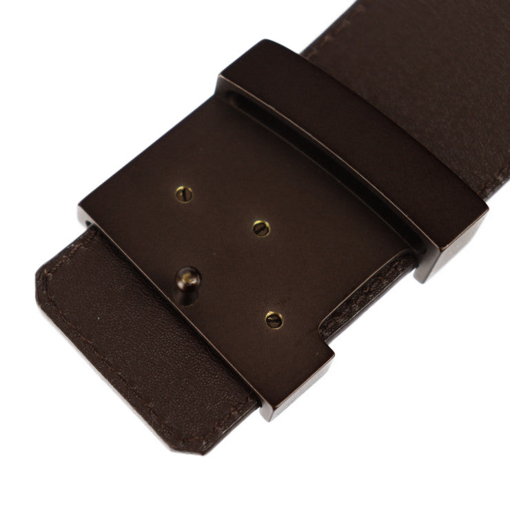 美品 LOUIS VUITTON ルイ ヴィトン サンチュール LV イニシャル ダミエ ベルト M9807 表記サイズ 100/40 PVC レザー エベヌ ブラウン