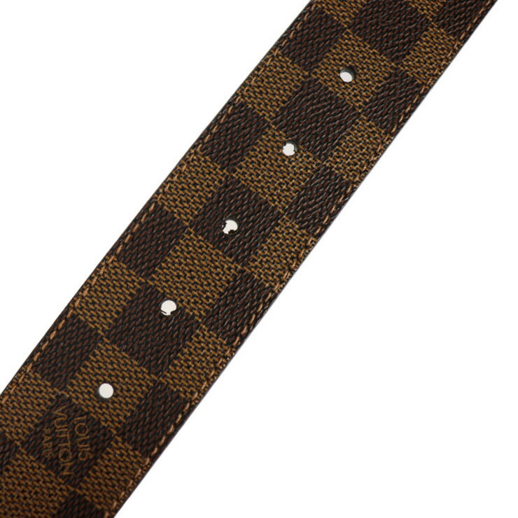 美品 LOUIS VUITTON ルイ ヴィトン サンチュール LV イニシャル ダミエ ベルト M9807 表記サイズ 100/40 PVC レザー エベヌ ブラウン