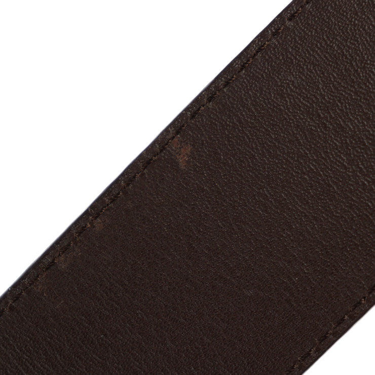 美品 LOUIS VUITTON ルイ ヴィトン サンチュール LV イニシャル ダミエ ベルト M9807 表記サイズ 100/40 PVC レザー エベヌ ブラウン