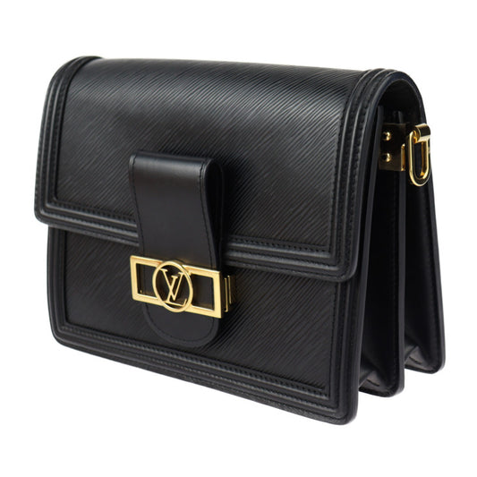 美品 LOUIS VUITTON ルイ ヴィトン ドーフィーヌ NV MM エピ ショルダーバッグ M56141 レザー ブラック ゴールド金具 2WAY チェーン