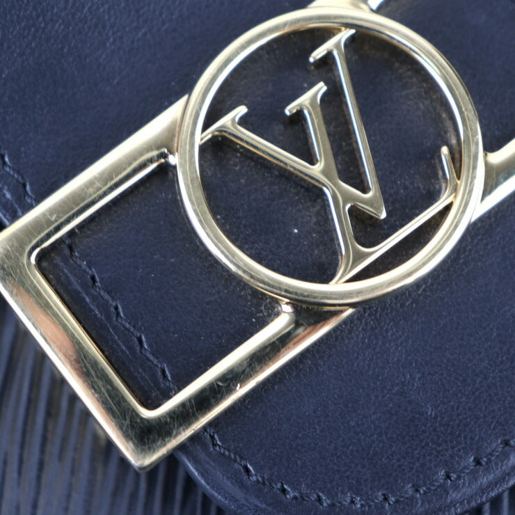 美品 LOUIS VUITTON ルイ ヴィトン ドーフィーヌ NV MM エピ ショルダーバッグ M56141 レザー ブラック ゴールド金具 2WAY チェーン