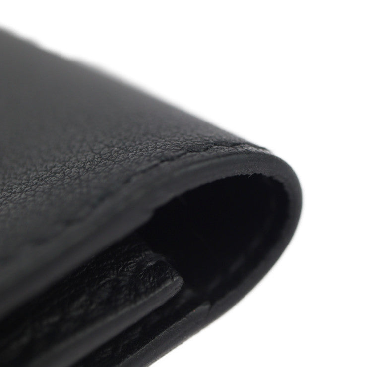 超美品 HERMES エルメス シチズン ツイル ロング 長財布 - ヴォースイフト ブラック シルバー金具 二つ折り財布 D刻印