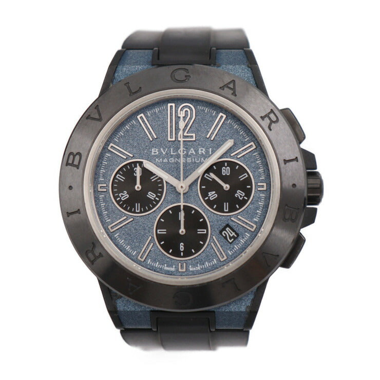 BVLGARI ブルガリ ディアゴノ マグネシウム クロノグラフ 腕時計 DG42C3SMCVDCH マグネシウム×セラミック ラバー ブルー文字盤 ブラック 自動巻き