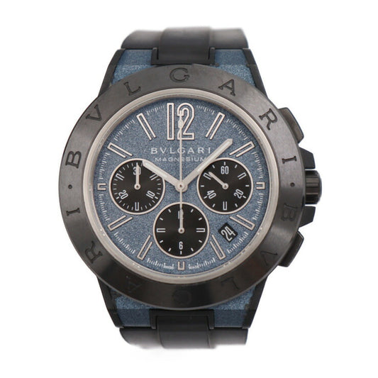 BVLGARI ブルガリ ディアゴノ マグネシウム クロノグラフ 腕時計 DG42C3SMCVDCH マグネシウム×セラミック ラバー ブルー文字盤 ブラック 自動巻き