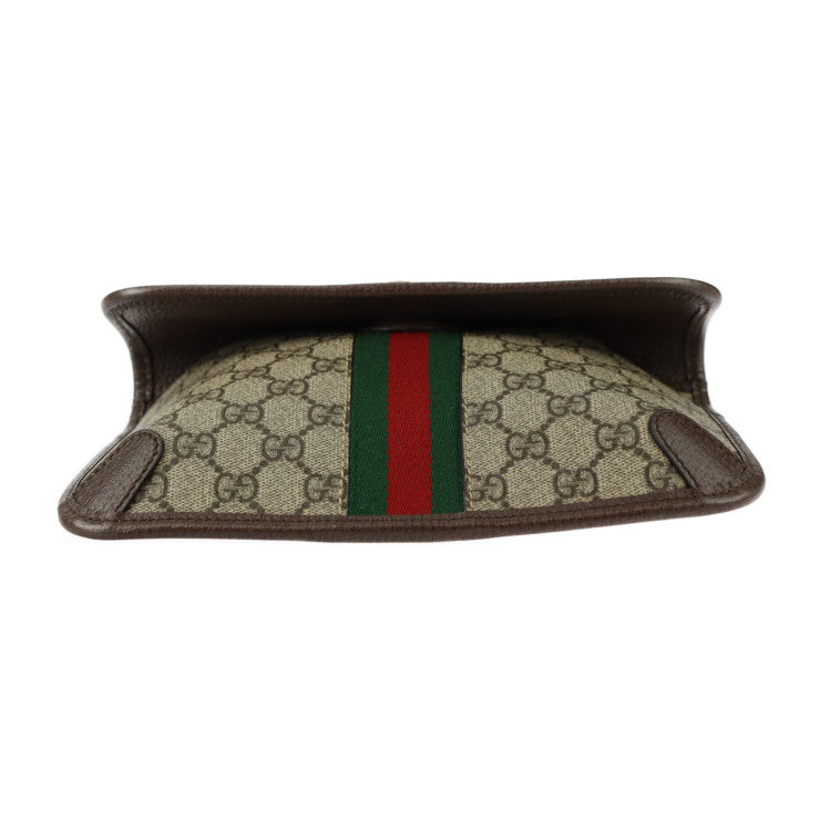 新品未使用展示品 GUCCI グッチ GG スモール ベルトバッグ オフィディア ウエストバッグ 752597 GGスプリームキャンバス レザー ベージュ エボニー ゴールド金具 ウェブ ストライプ