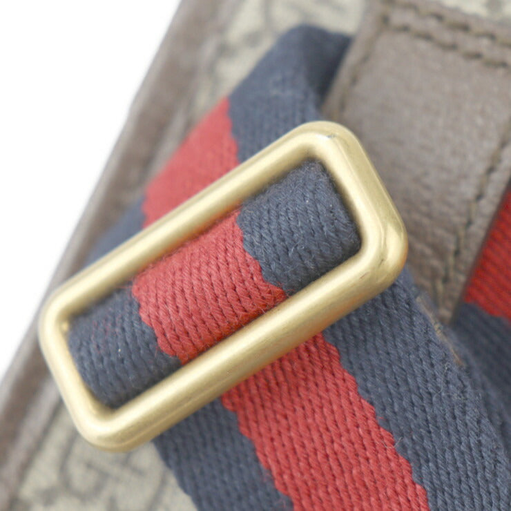 新品未使用展示品 GUCCI グッチ GG スモール ベルトバッグ オフィディア ウエストバッグ 752597 GGスプリームキャンバス レザー ベージュ エボニー ゴールド金具 ウェブ ストライプ