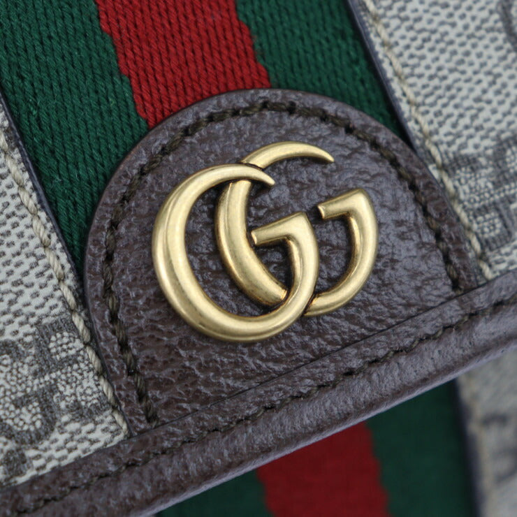 新品未使用展示品 GUCCI グッチ GG スモール ベルトバッグ オフィディア ウエストバッグ 752597 GGスプリームキャンバス レザー ベージュ エボニー ゴールド金具 ウェブ ストライプ