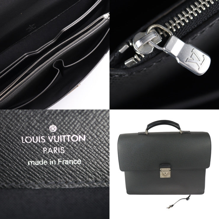 美品 LOUIS VUITTON ルイ ヴィトン ロブスト2 ビジネスバッグ M31042 タイガ アルドワーズ シルバー金具 ブリーフケース 書類鞄 ブラック