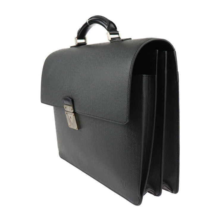 美品 LOUIS VUITTON ルイ ヴィトン ロブスト2 ビジネスバッグ M31042 タイガ アルドワーズ シルバー金具 ブリーフケース 書類鞄 ブラック