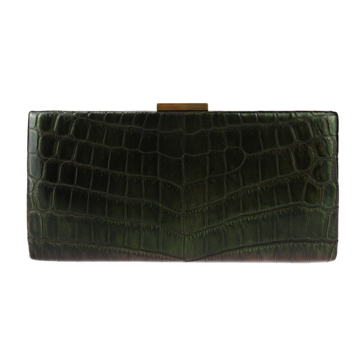 美品 CARTIER カルティエ パンテール ドゥ カルティエ クラッチバッグ L1001924 クロコダイル レザー ダークグリーン玉虫 2WAY チェーン