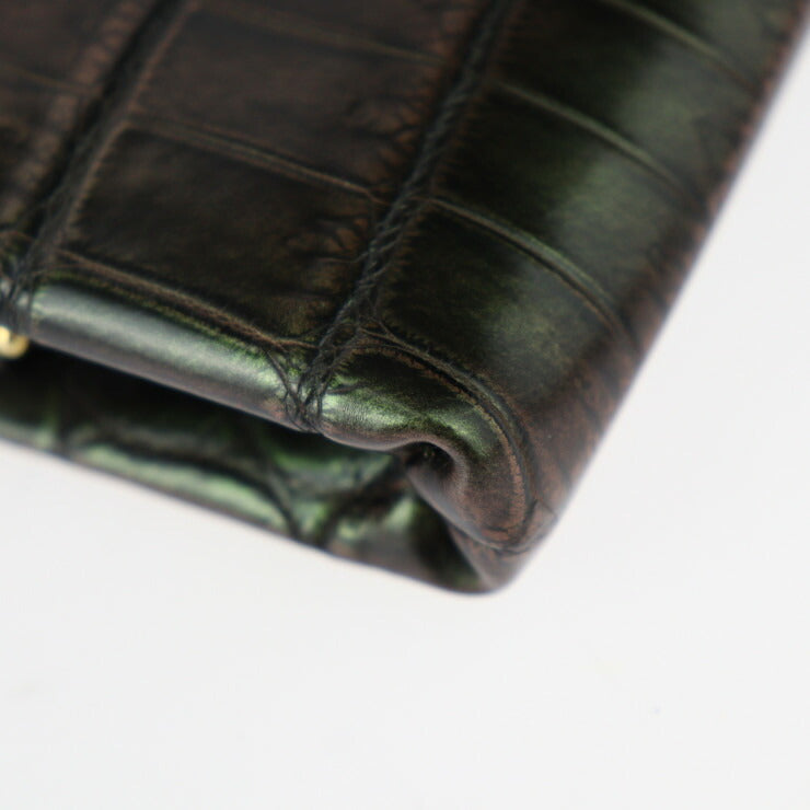 美品 CARTIER カルティエ パンテール ドゥ カルティエ クラッチバッグ L1001924 クロコダイル レザー ダークグリーン玉虫 2WAY チェーン