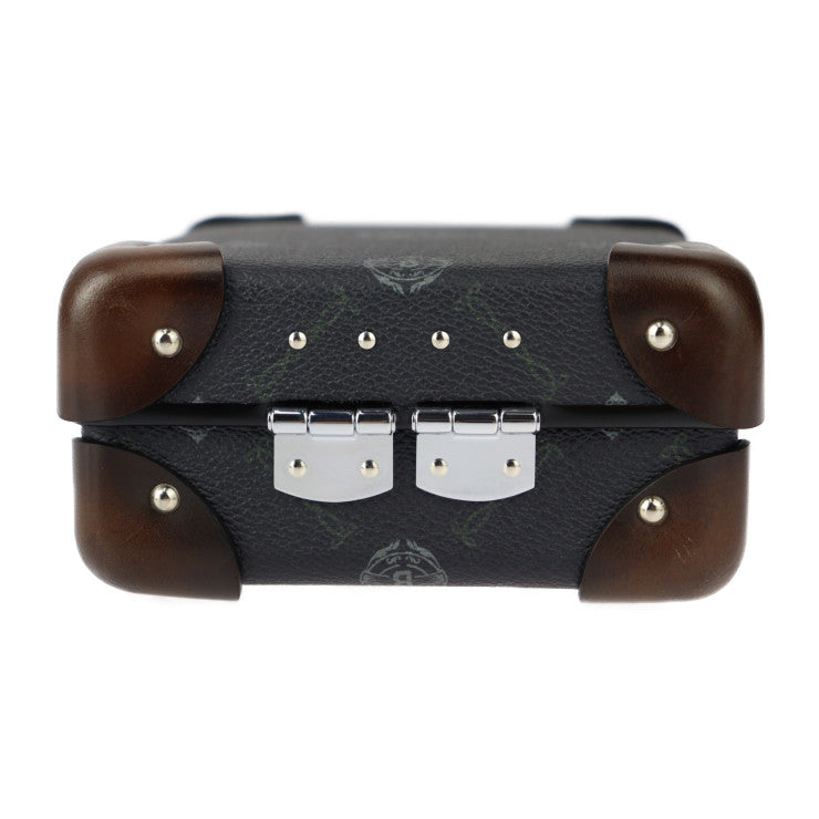 超美品 Berluti ベルルッティ メッセンジャーミニ グローブ トロッター コラボ ショルダーバッグ - PVC レザー ブラック ブラウン シルバー金具 センテナリー シグネチャー