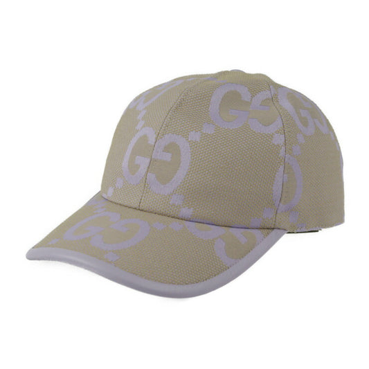 新品未使用展示品 GUCCI グッチ ベースボールキャップ ジャンボGG キャップ 735011 表記サイズ S 56cm キャンバス レザー ベージュ系 ライトパープル系 帽子